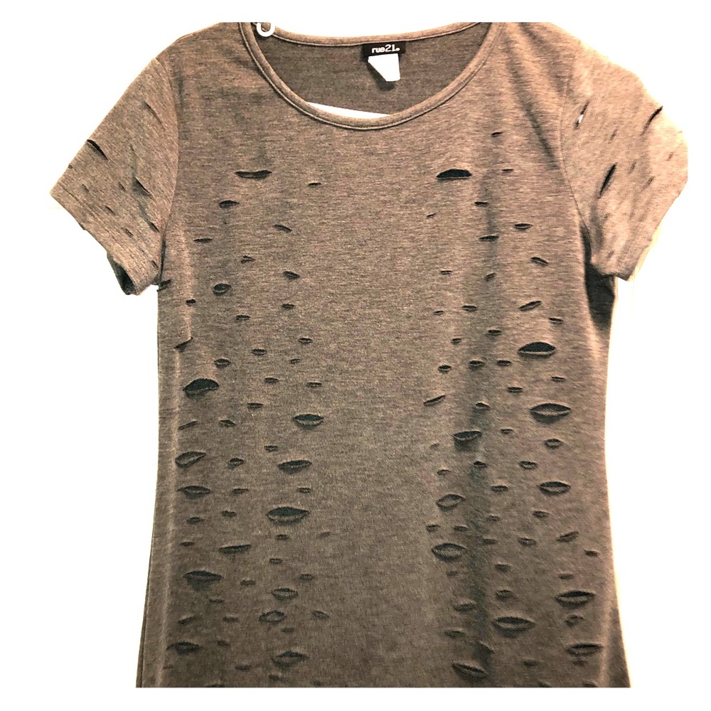 Ripped Grey Blouse